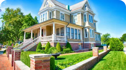Suburban home served by a central HVAC system